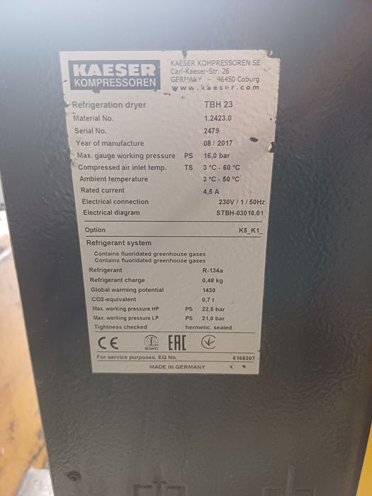 Osuszacz ziebniczy kaeser TBH23  2300l/min