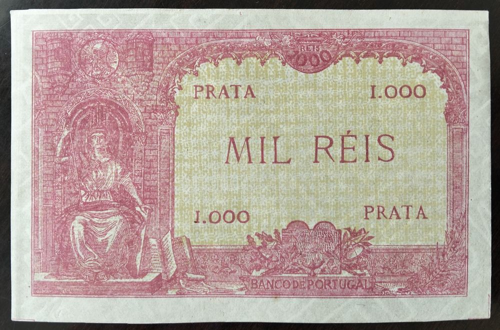 Nota 1000 Réis 1910 Prova Uniface Estado Nova Extremamente Rara