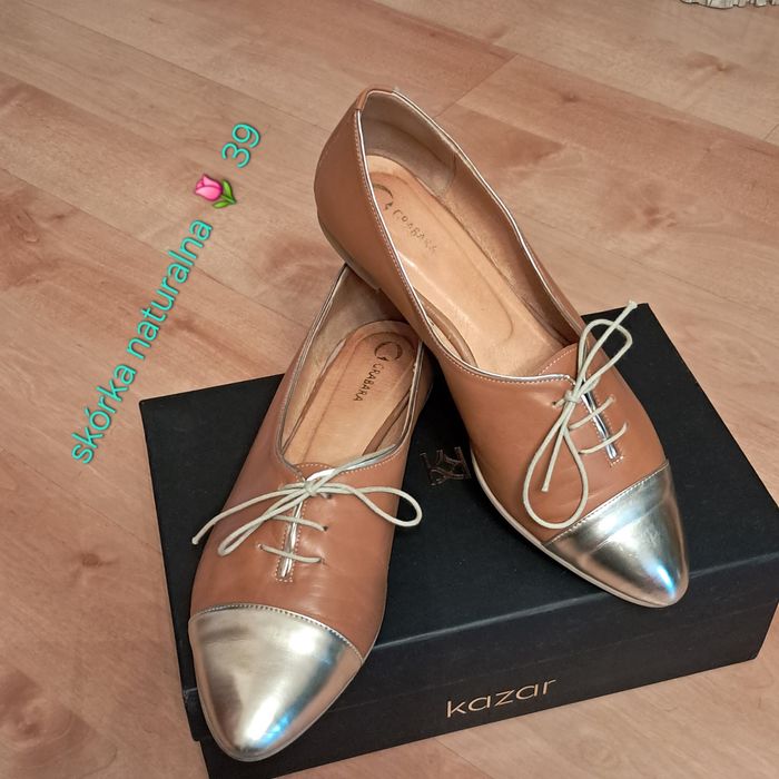 Wygodne, płaskie półbuty typu oxford Grabara 39