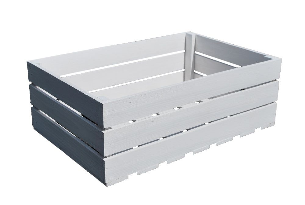 Skrzynka drewniana biała opalana przecierana skrzynki drewniane DEKOR