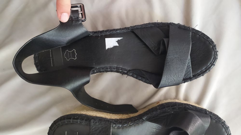 Nowe czarne, skórzane espadryle, sandały roz. 40