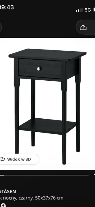 Stolik nocny  szafka nocna czarny Ikea Blastasen