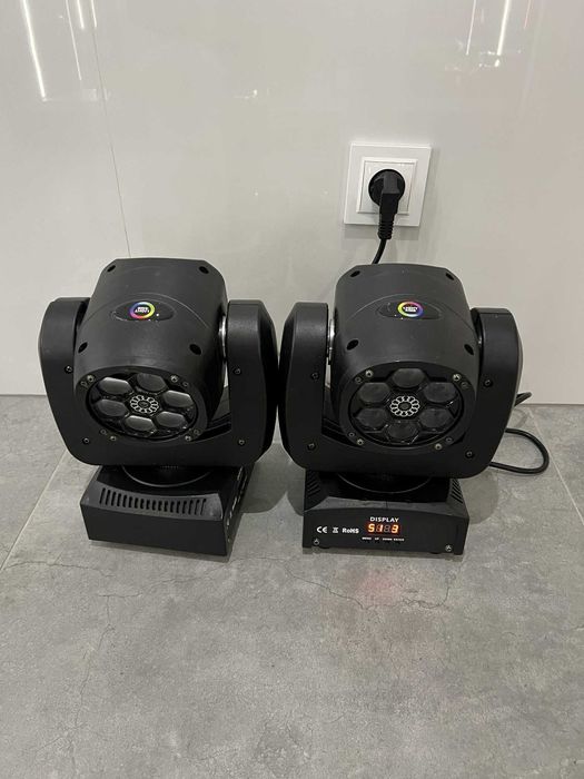 2 głowy Light4me Wizzard, ruchoma głowa LED z laserem/Komis Krzysiek