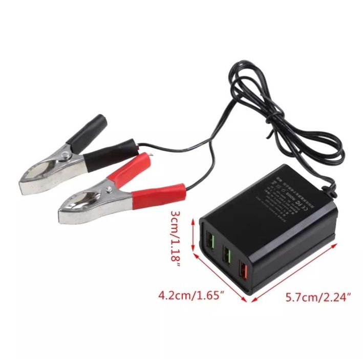 Адаптер-конвертер DC12V-24V QC3.0 USB 5V3А (міні-інвертор)