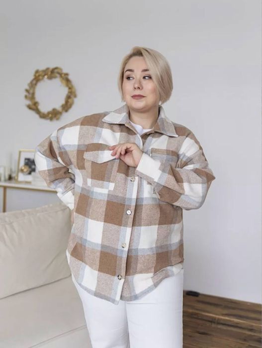 Кашемірова жіноча рубашка, сорочка розмір 48-52