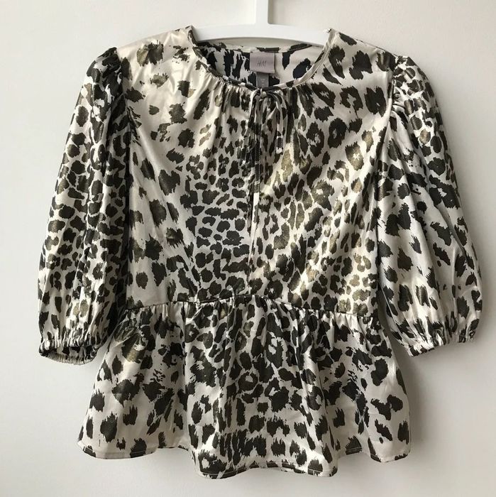 ,,H&M"__Bluzka z baskinką rękaw   bufka __M  z UK