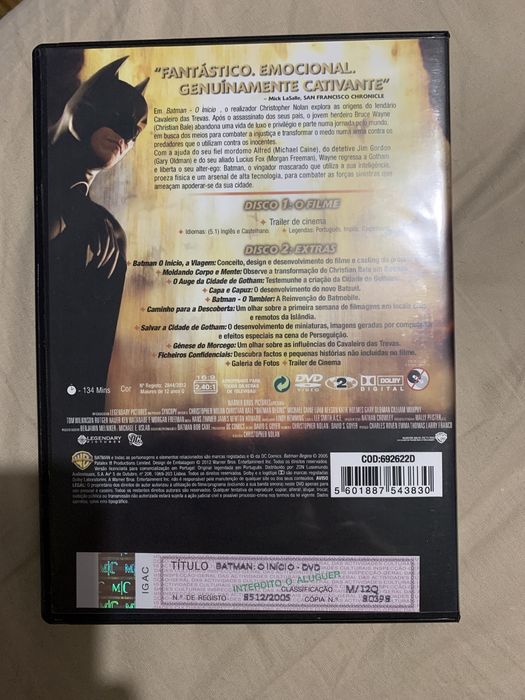 BATMAN O INICIO - 2 discos - PT - selo IGAC