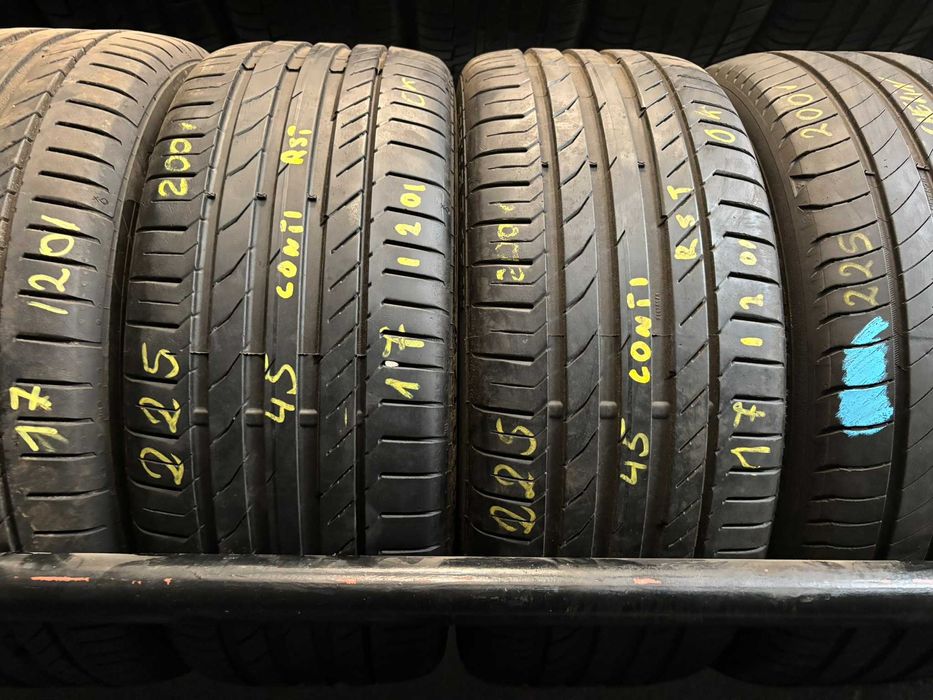 2X OPONY LETNIE 225/45R17 91W Continental ContiSportContact 5 SSR RSC RFT RUN FLAT Rant Ochronny * BMW 5.9MM 2020R