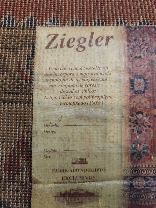 Carpete de Luxo Ziegler Selo de qualidade e exelencia