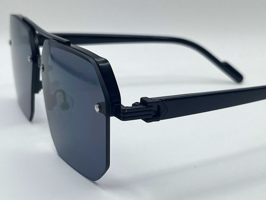 Nowe okulary przeciwsłoneczne pilotki unisex czarne grafitowe szkła