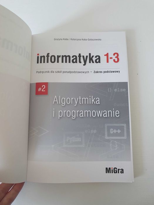 Informatyka 1-3 zakres podstawowy #2 algorytmy i programowanie