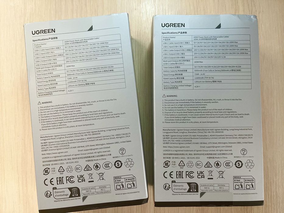 Power Bank Ugreen Nexode 165W 20000mah TFT Original Новые