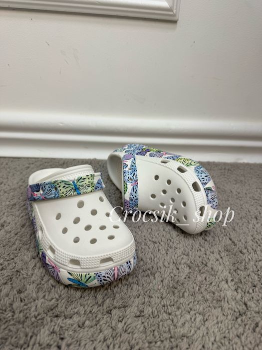 Дитячі крокси сабо на платформі crocs classic cutie butterfly clog