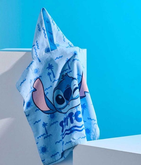 Детское пляжное полотенце-пончо с капюшоном Disney Лило и Стич 3-7 лет