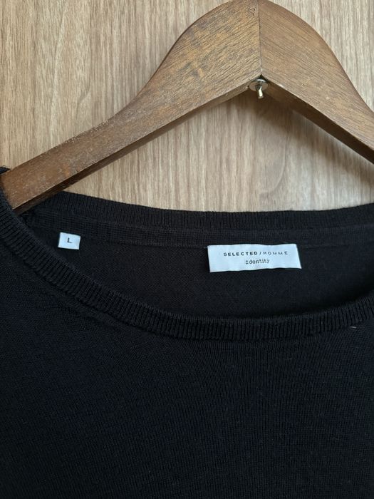 sweter z domieszką wełny L