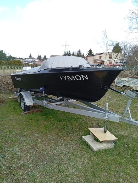 Łódź motorowa + silnik Johnson 60km + przyczepka podłodziowa