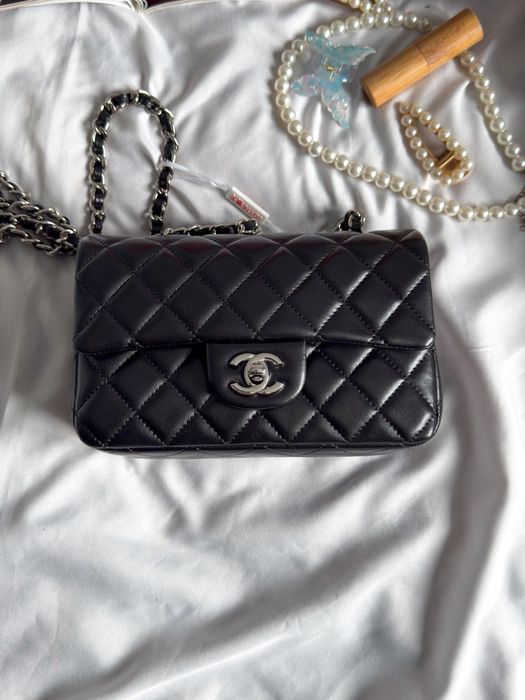 Жіноча Сумка Chanel Classic 1.55 Small Single Flap in Black/Silver
