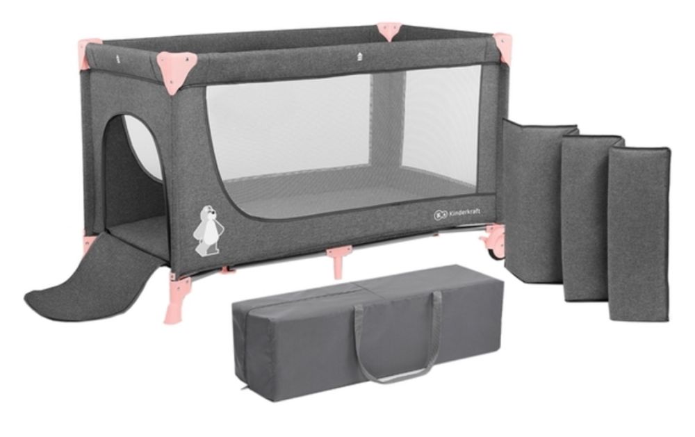 Манеж-кровать Kinderkraft Joy 2 темно-серый , есть отделно матрас