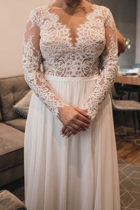 Suknia ślubna Herm's Bridal Dakota 150CM, DŁUGI RĘKAW