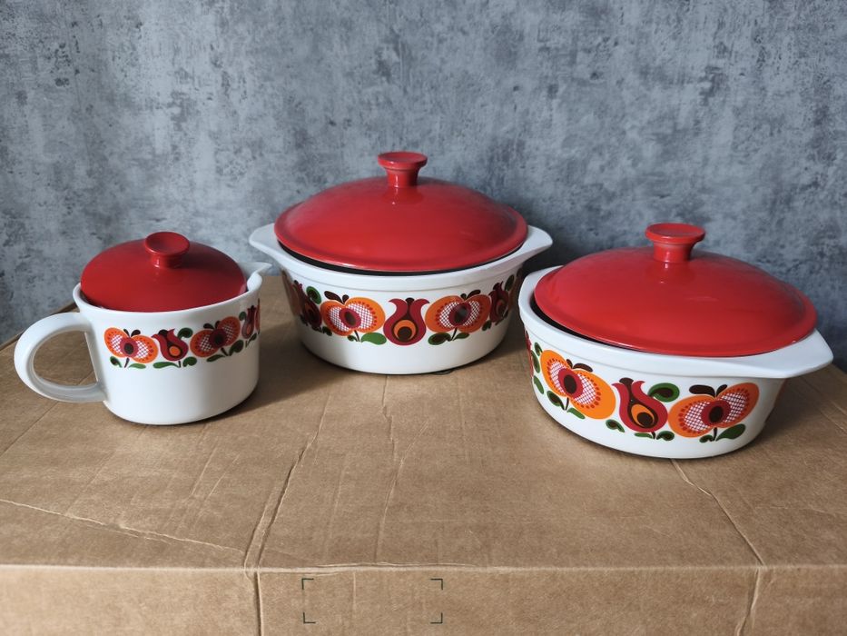 Naczynia ceramiczne, żaroodporne GDR  Freibeg Cordoflam vintage