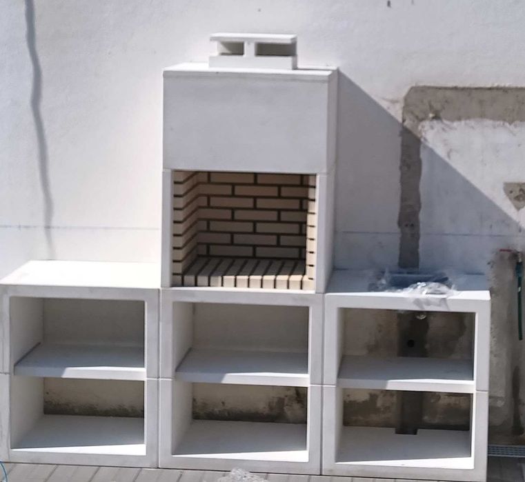 churrasqueira boca 65 cm creme