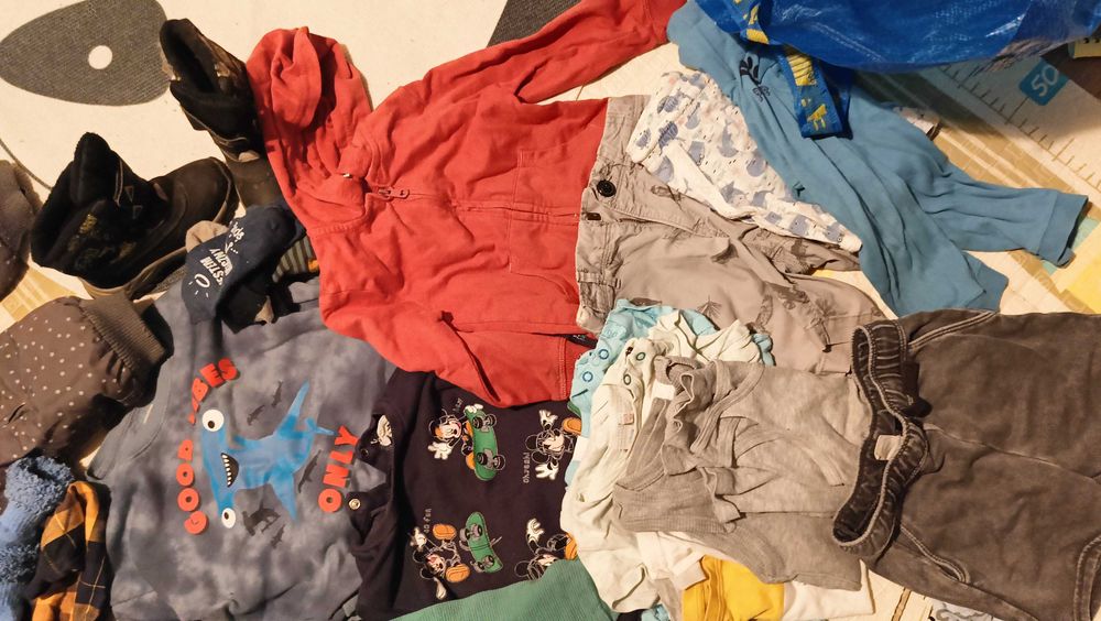 Paka ubrań dla chłopczyka 86-92, kombinezon zimowy 80