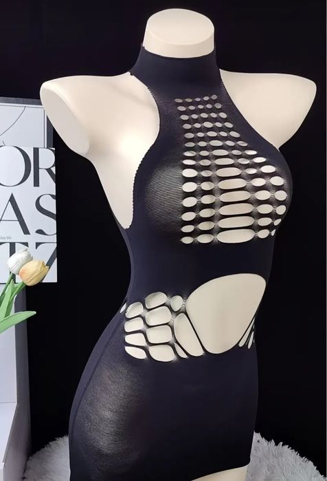 Sukienka siatka bodystocking uni