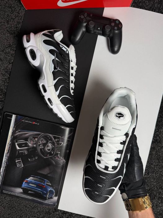 Мужские кроссовки найк аир макс Nike Air Max Plus Tn White Black [41-46]