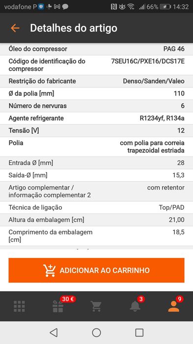 Vendo compressor de  ar condicionado + ventilador para audi a3 8p ( Novo )