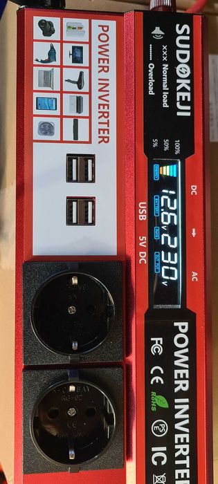 Inversor/Inverter 12v 4000w pico e 500w/800w continuo64740666581505123