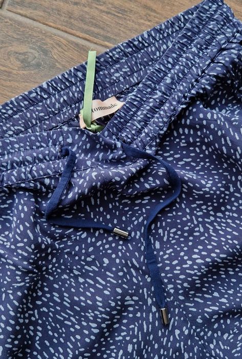 luźne wzorzyste spodnie JEDWAB jedwabne 100% silk CUSTOMMADE 38 40 M L