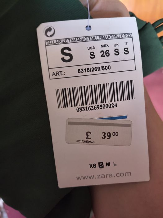 Нова сукня міді Zara з біркою, розмір S (зелена, смарагдова)