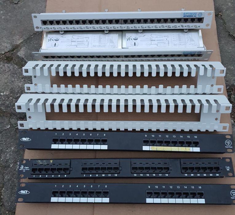 Patch panel LAN ISDN telefoniczny 1U Rack 19 cali RJ45