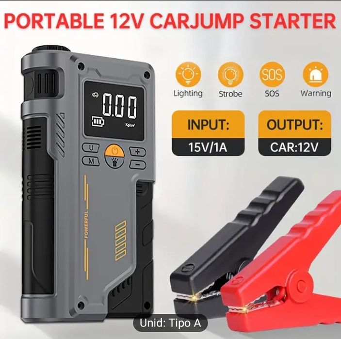 Arrancador Booster)de bateria  Ultrapotente e inflador pneus