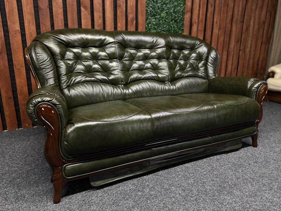 Новий шкіряний гарнітур з Італії. Натуральна шкіра. Кожаный диван.