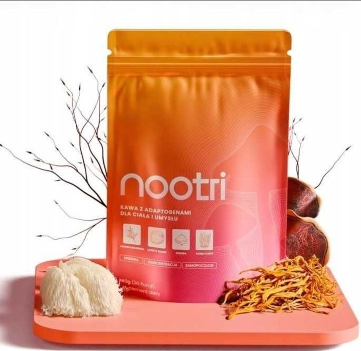 Nootri Kawa Grzybowa Ashwaganda Lion's Mane, Cordyceps, Chaga, MCT