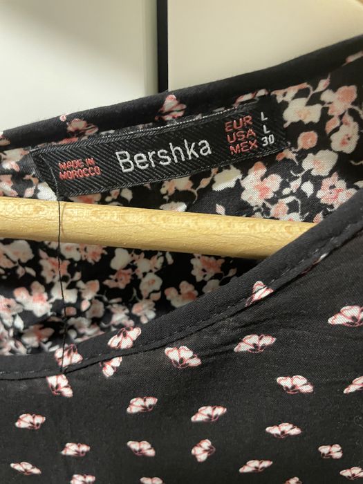 Camisa Berska L preto e rosa