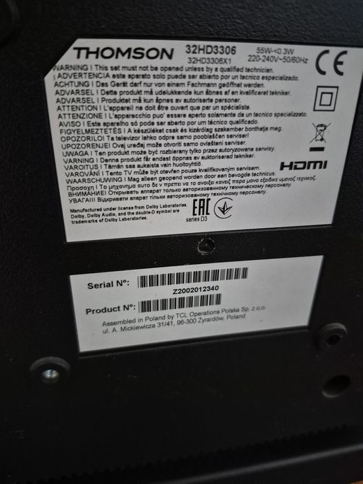 Telewizor Thomson 32 cale