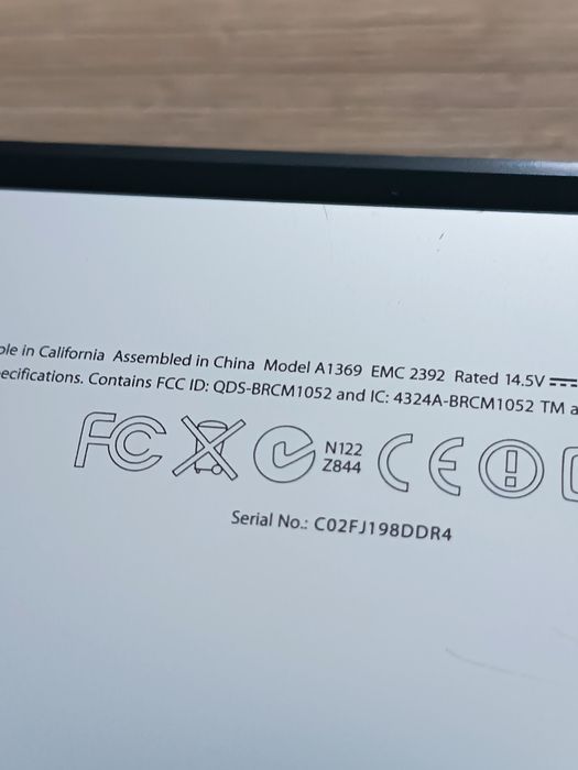 Laptop MacBook Air A1369 SSD na części.