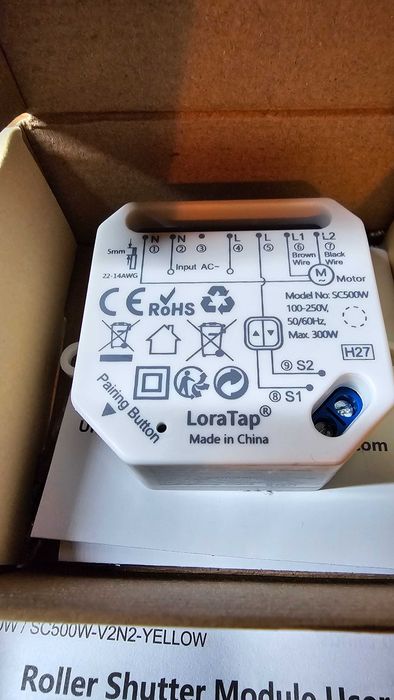 Wyłącznik żaluzjowy Wi-Fi LARATAP biały sterownik rolet