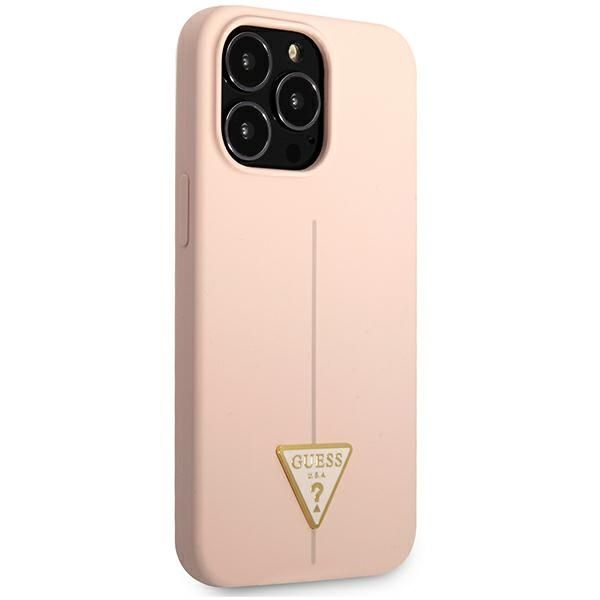 Guess GUHCP13XSLTGP iPhone 13 Pro Max 6,7 różowy/pink hardcase Silicone Triangle