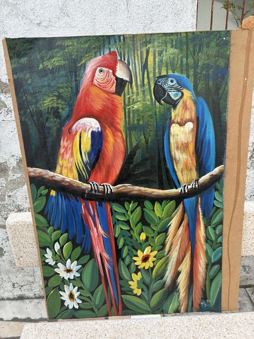 Tela com papagaios