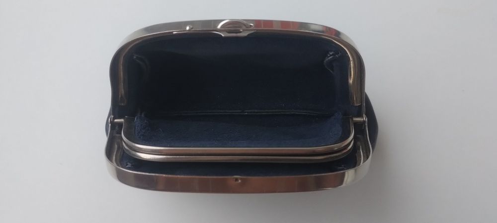 Кожаный Тёмно-синий кошелёк