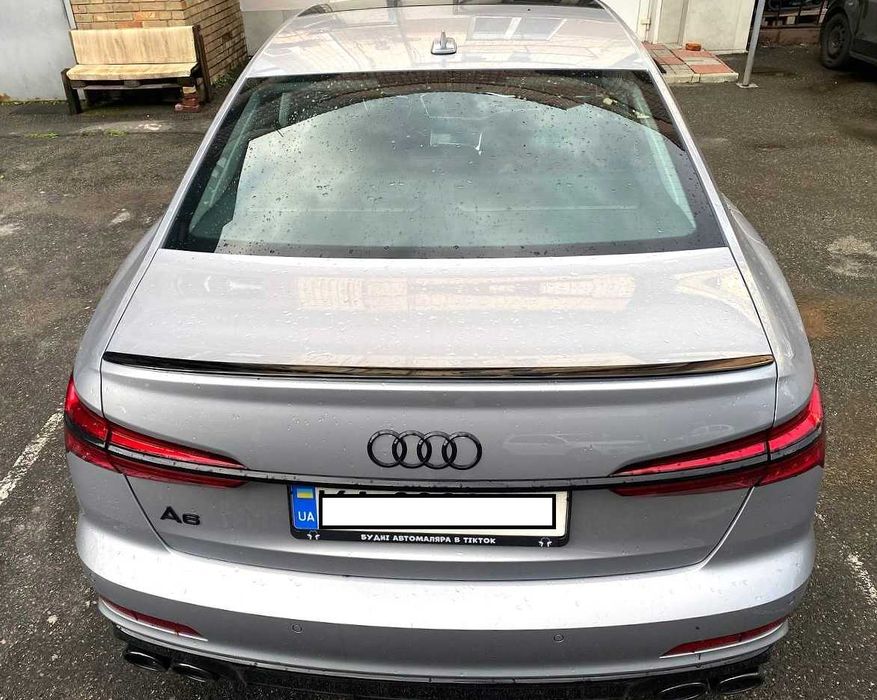 Спойлер чорний глянець Audi A6 C8 S стиль 2018-2024/ ABS-пластик