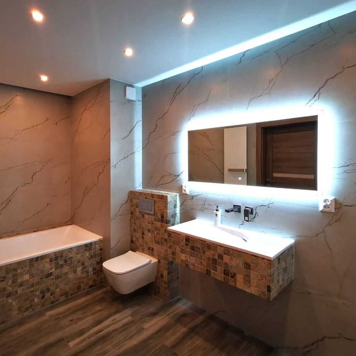 Mozaika kamienna, marmur, trawertyn, szlifowane, bębnowane,