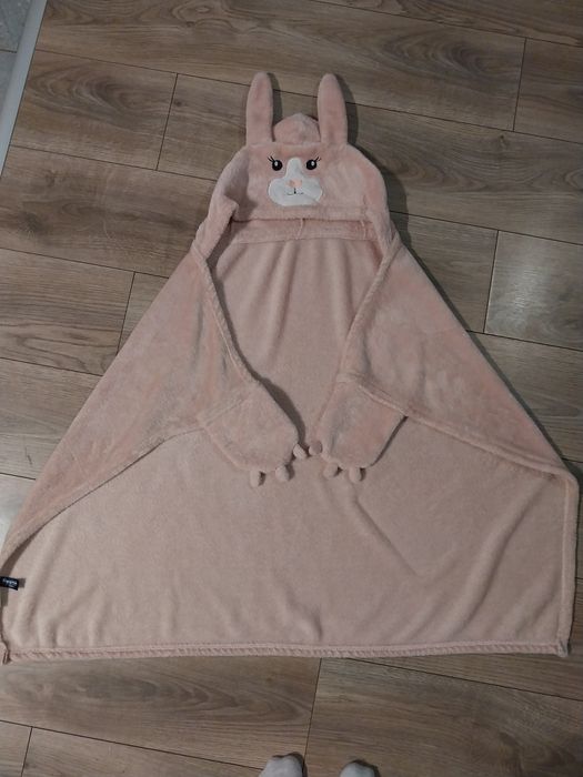 Kocyk z okryciem na glowę,kapturem,otulacz,osuszacz. 100x75 Elefun