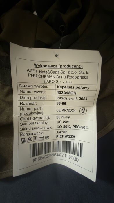 Kapelusz polowy MON x2 NOWY