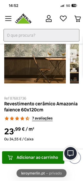 Revestimento cerâmico Amazonia (0,60x1,20)- 5 caixas (10 peças) ainda embaladas