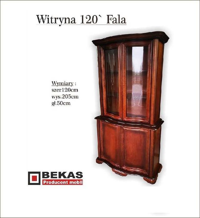 PROMOCJA Stylowa Witryna 180` Bella TEAK Kredens Producent BEKAS