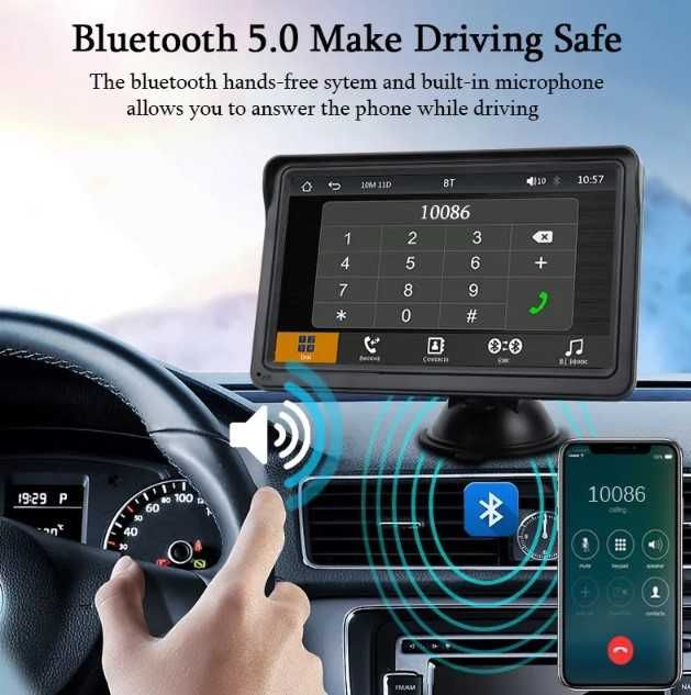 Multimédia 7" Carplay, Android Auto, Ecrã Tátil,  Camara Traseira